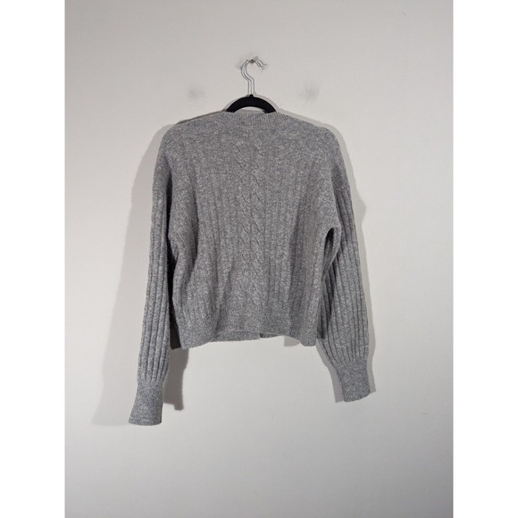 DH NEW YORK Grey Button Front Alpaca Wool Blend Classy Cardigan EUC Women Size S - Picture 2 of 6